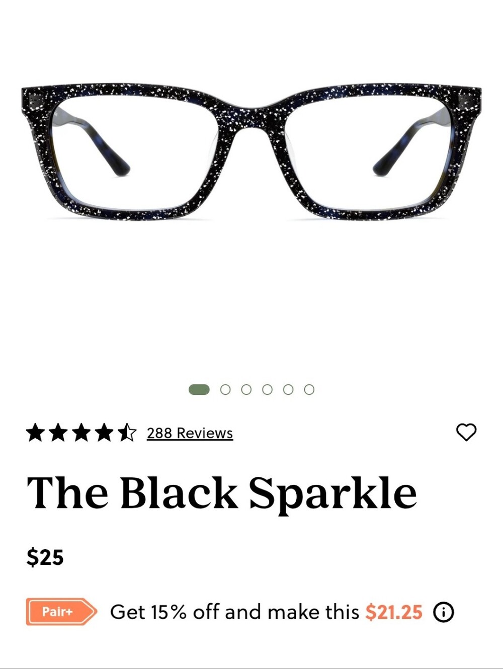 Black Sparkle Reading Glasses Cover- Black -